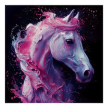 Cheval en rose et violet Splendor Abstrait 2