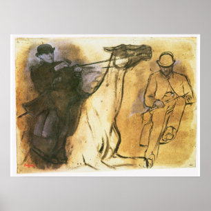 Poster Cheval et Cavalier par Edgar Degas, Étude d'Art Vi