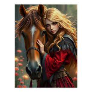 Poster Cheval et compagnon Imaginaire Art