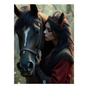 Poster Cheval et compagnon Imaginaire Art