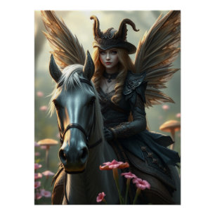 Poster Cheval guerrier Fée Imaginaire Art