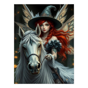 Poster Cheval guerrier Fée Imaginaire Art
