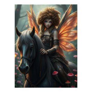 Poster Cheval guerrier Fée Imaginaire Art