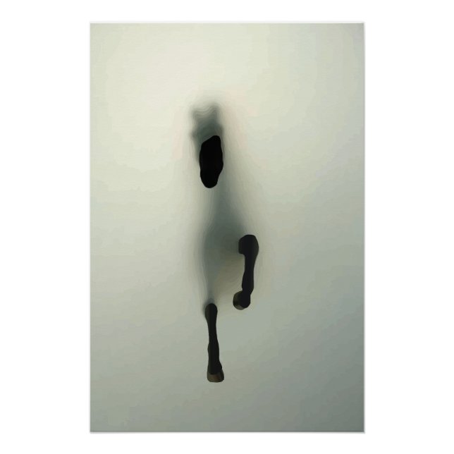 Poster Cheval traversant le brouillard (Devant)