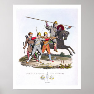 Poster Chevalier et archers normands, 1066, 'du bras