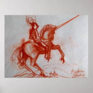 POSTER CHEVALIER FLORENTIN À CHEVAL