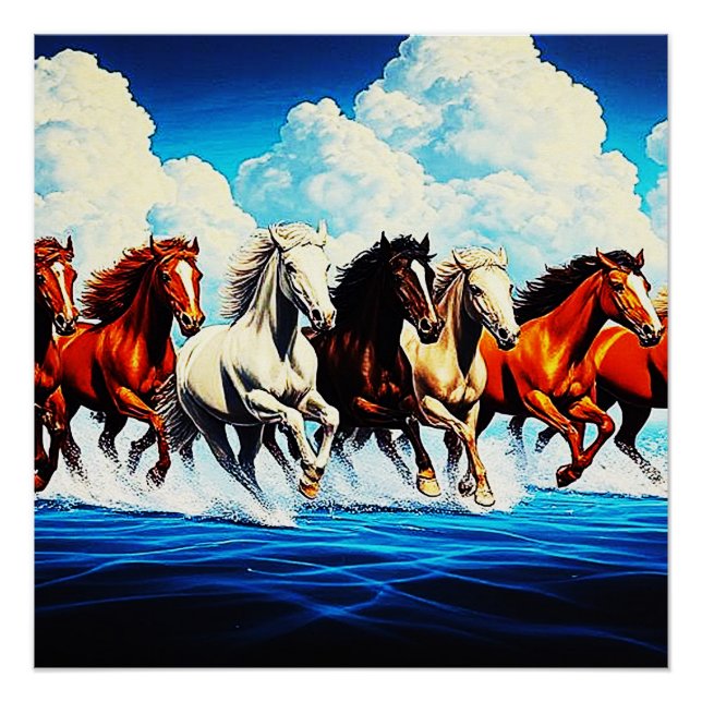 POSTER CHEVAUX DANS LE CIEL (Devant)