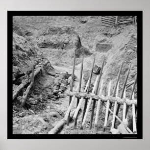 Poster Chevaux-de-frise avec soldat mort 1865