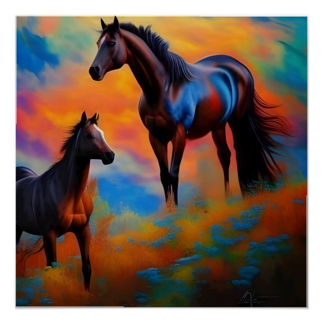 Poster chevaux sauvages (Devant)