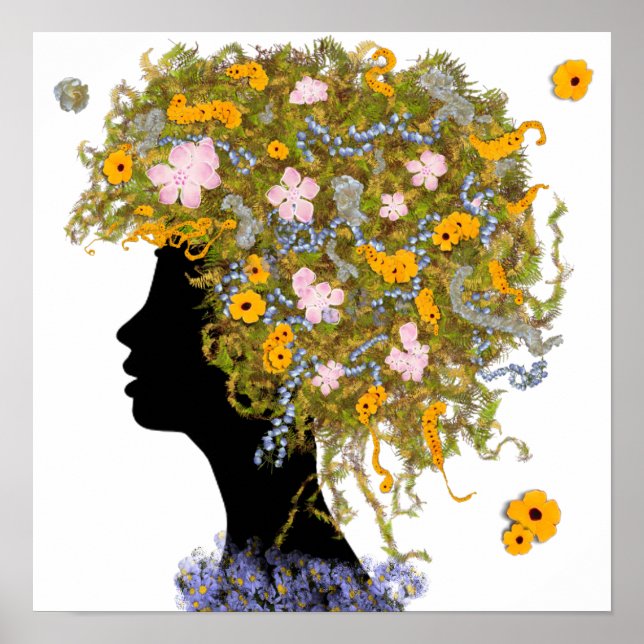 Poster Cheveux Flower Power (Devant)