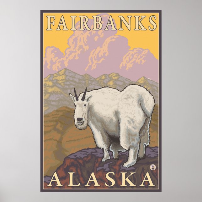 Poster Chèvre de montagne - Fairbanks, Alaska (Devant)