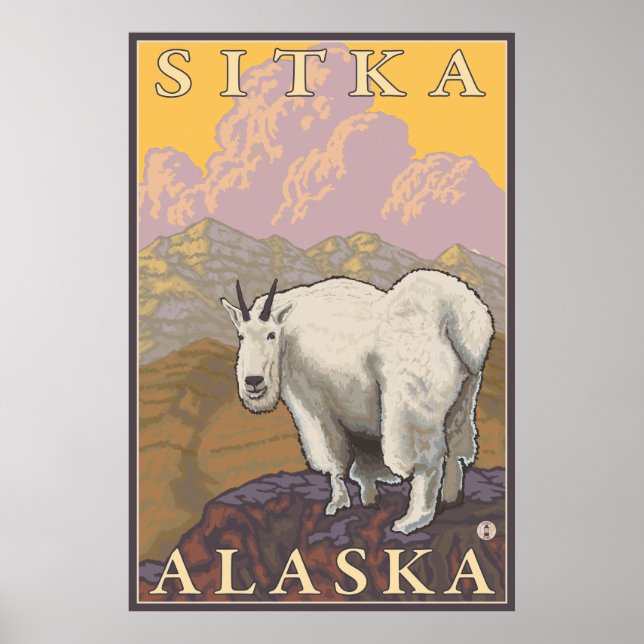 Poster Chèvre de montagne - Sitka, Alaska (Devant)