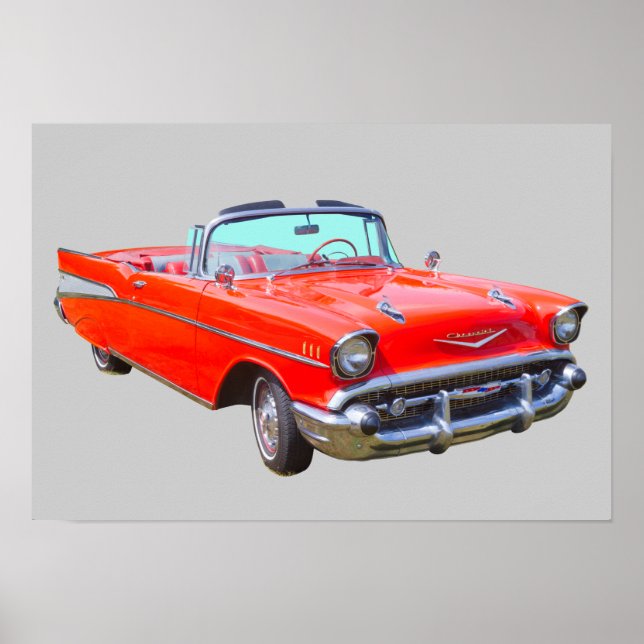 Poster Chevrolet Bel Air Convertible Antique Car 1957 (Devant)
