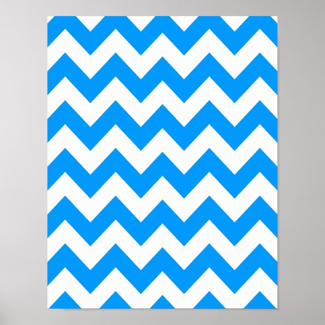 Poster Chevron bleu clair (Devant)
