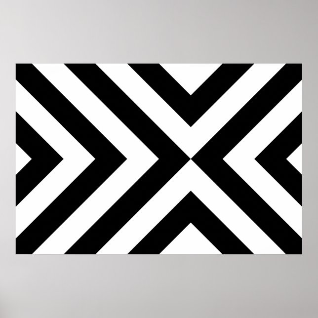 Poster Chevron noir et blanc (Devant)