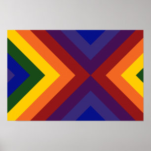 Poster Chevrons Arc-en-Ciel