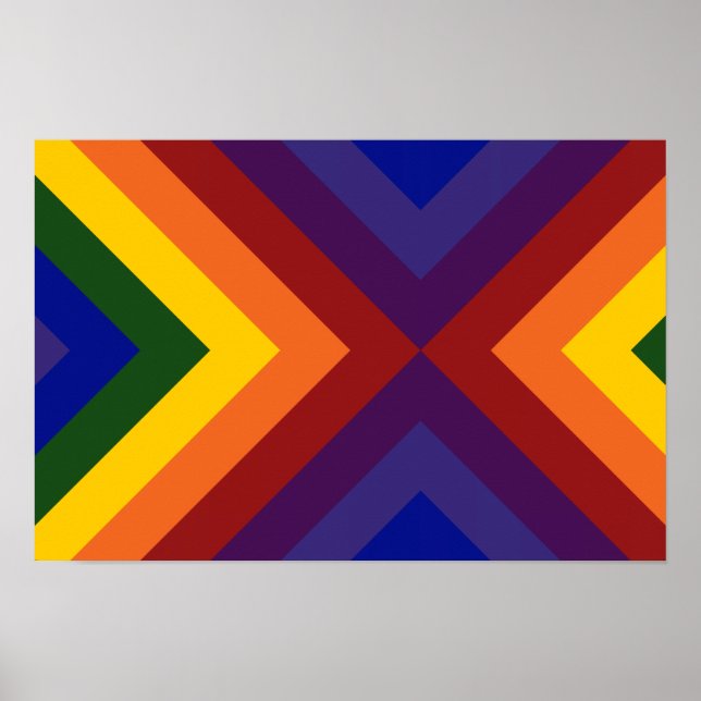Poster Chevrons Arc-en-Ciel (Devant)