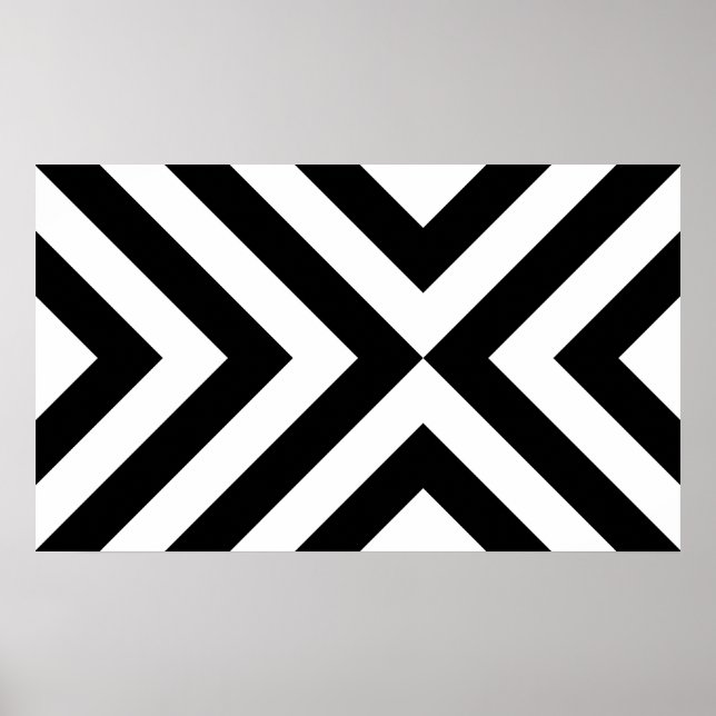 Poster Chevrons noirs et blancs (Devant)