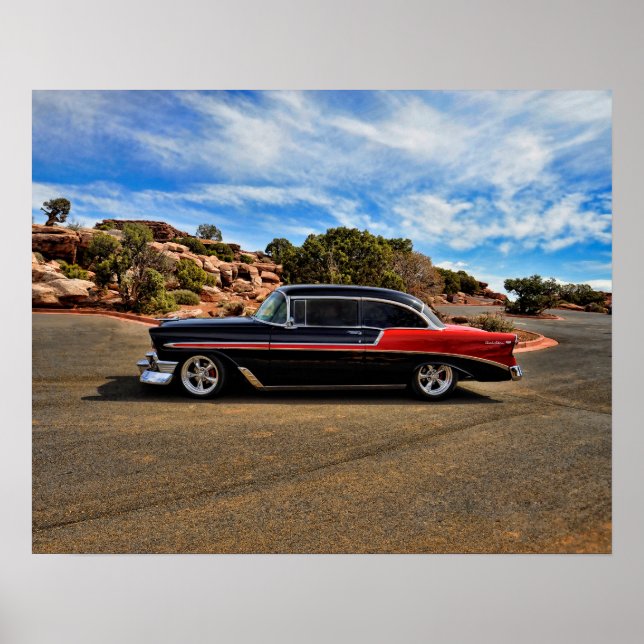 Poster chevy bel air street rod 1956 (Devant)