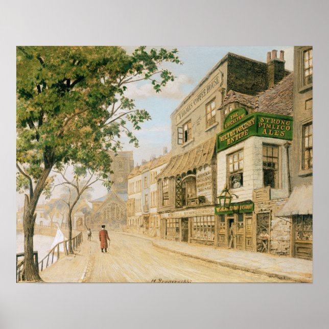 Poster Cheyne Walk, Chelsea, 1857 (Devant)