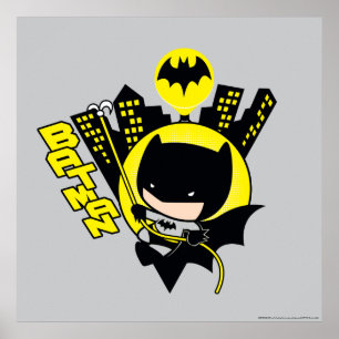 Poster Chibi Batman Scaling The City