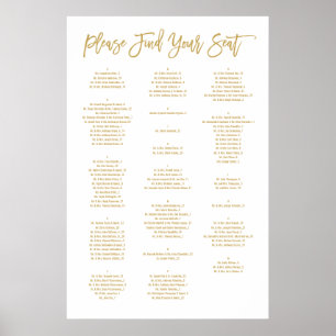 Poster Chic Hand Lettered Alphabetical Seating Chart