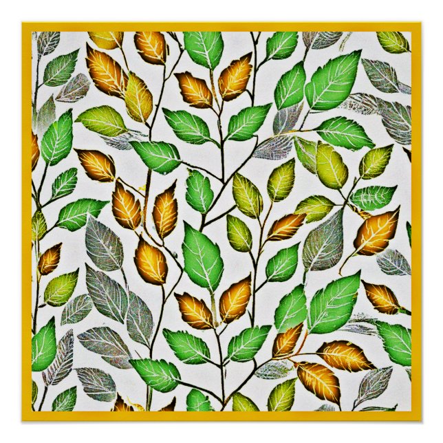Poster Chic Vivid Motif Feuille (Devant)
