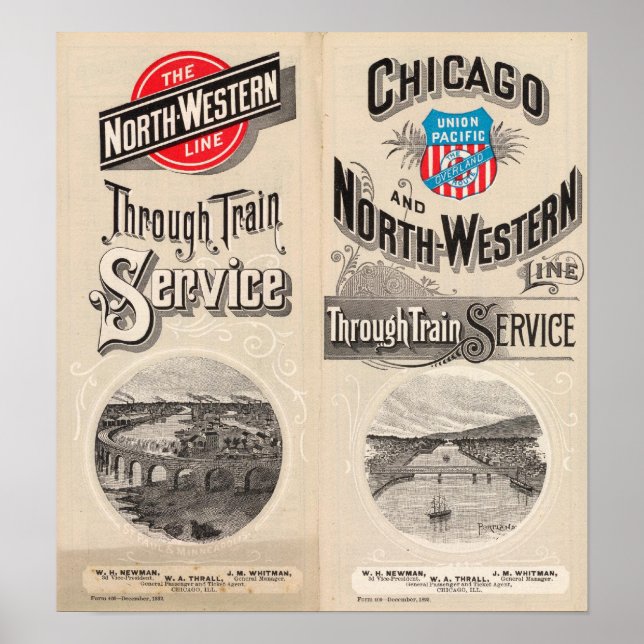 Poster Chicago and North Western Line (Devant)
