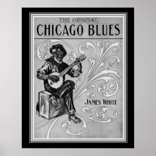 Poster "Chicago Blues" 1915 Sheet Music Print 16x20