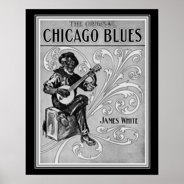 Poster "Chicago Blues" 1915 Sheet Music Print 16x20 (Devant)