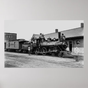 POSTER CHICAGO ET LOCOMOTIVE À VAPEUR DE LA ROUTE DU NORD