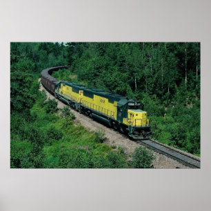 Poster Chicago et Northwestern EMD No. 8028 avec plus de 