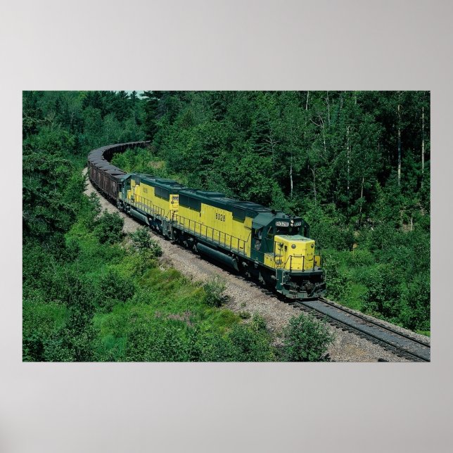 Poster Chicago et Northwestern EMD No. 8028 avec plus de  (Devant)