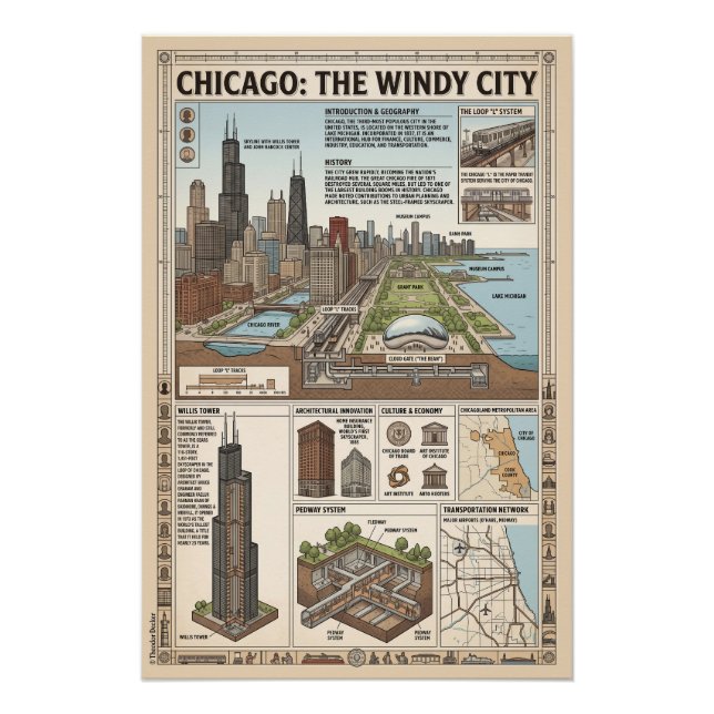 Poster Chicago, États-Unis (Devant)