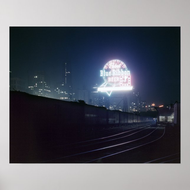 Poster Chicago Freight Yard, 1943. Photo vintage (Devant)
