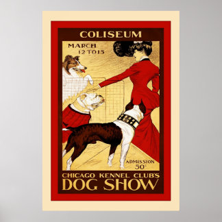 Poster Chicago Kennel Club ~ Spectacle Vintage de chiens