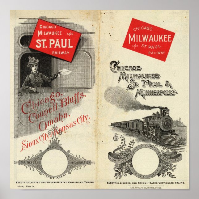 Poster Chicago Milwaukee et St Paul Railway (Devant)