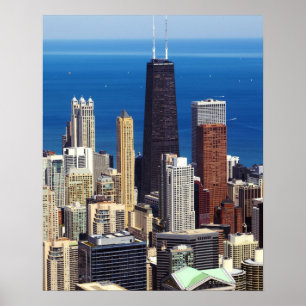 Poster Chicago Skyline et points de repère