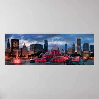 Poster Chicago Skyline sur Toile
