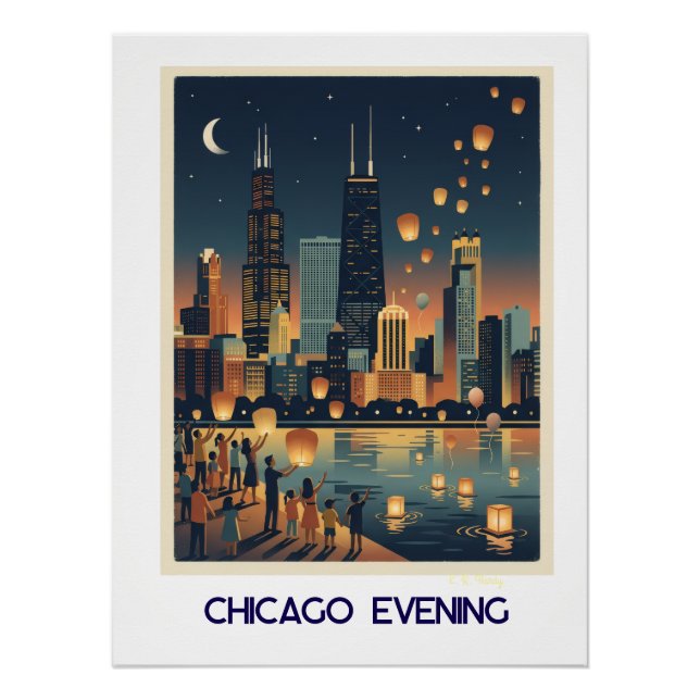 Poster Chicago Soir (Devant)
