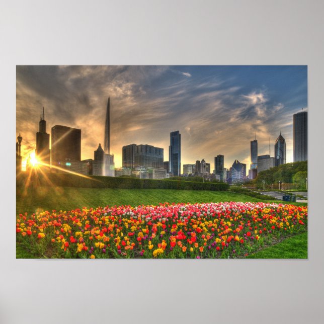 Poster Chicago sur toile (Devant)