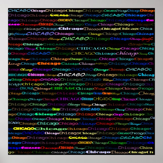 Poster Chicago Text Design I (Devant)