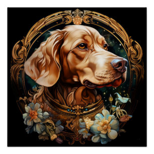 Poster Chien Art nouveau