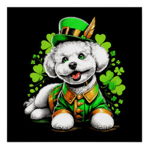 Poster Chien Bichon Frise St Patrick's Day
