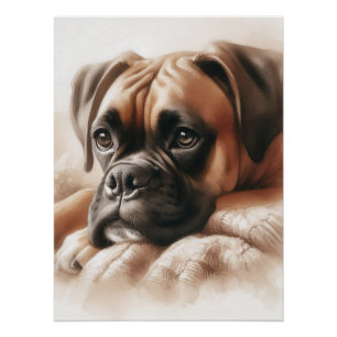 Poster Chien Boxer : Maître de la détente et expert câlin