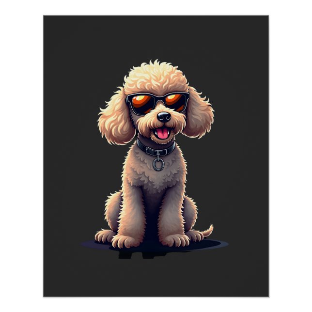 Poster Chien Caniche Drôle Amateur Animaux Graphique Chie (Devant)