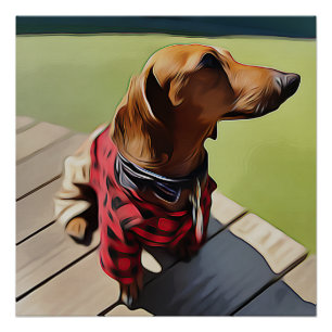Poster Chien Chaud Propriétaire Chaud