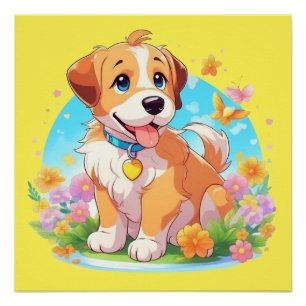 Poster Chien chiot mignon