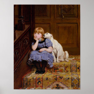 Poster Chien Comforting Girl - Sympathie de R.Briton