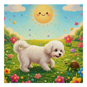 Poster Chien curieux